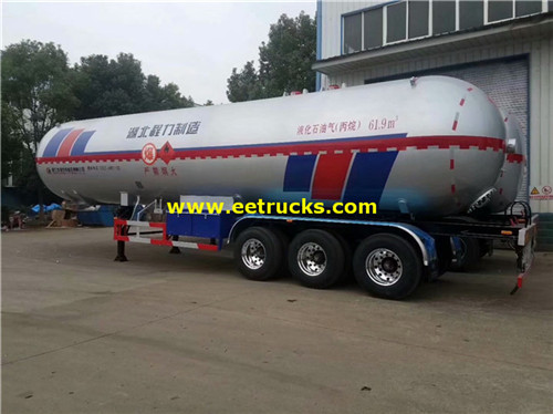 32Ton 62000L البروبان ناقلات الغاز المقطورات