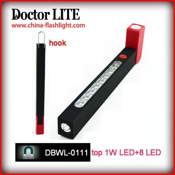2015 Dry Battery multifunctional 180 Rotating led magnetic work light, Plastic led work light with hook