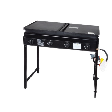Camping BBQ  Propane Grill Griddle Combo Gas Grill Barbecue Folding 4 Burner Flat Top Gas Grill