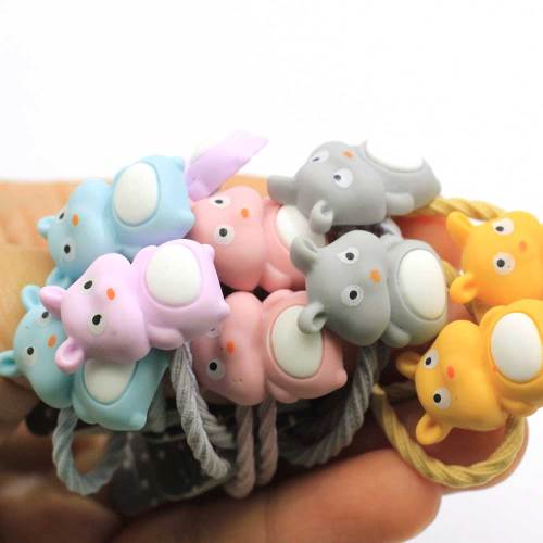 Cute Hair Colorful Elastics Ponytail Holder Pastel Colors Resin Cartoon Bear Headband And Hair Cliy For Baby Toddler Girl