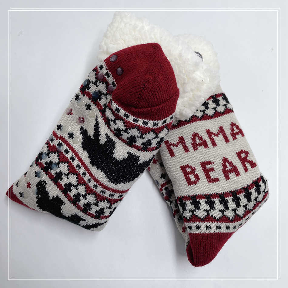 Mama Bär Slipper Socken Frauen