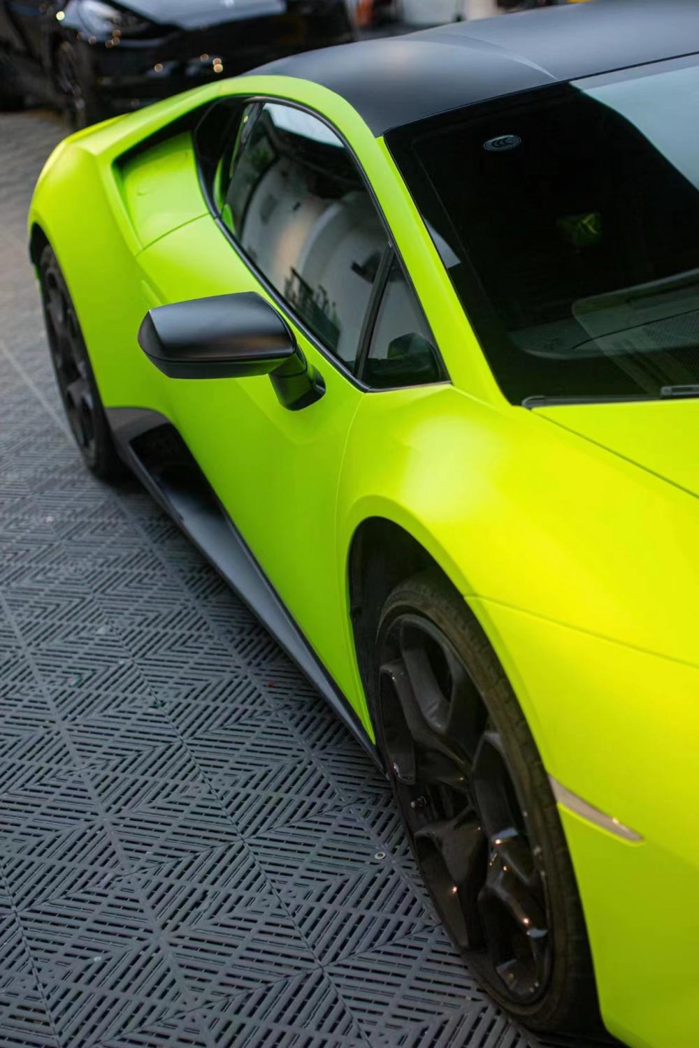 Satin Yellow Lime Car Film