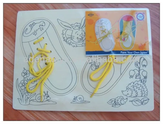 Preschool Toy Wooden Puzzle & DIY Puzzle Paint Set WP2-1/8