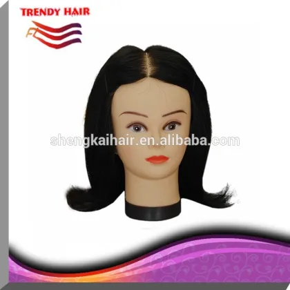 Quality human hair training head blond