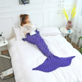 Hand knitted mermaid fish scale sofa blanket