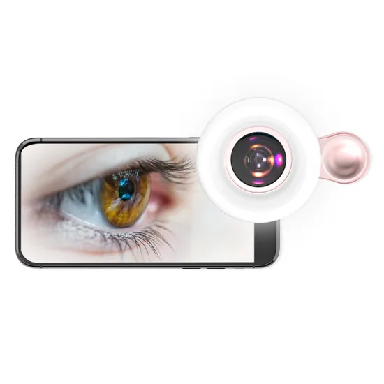 2-in-1 Phone Camera Macro Lens with Eyelash Ring Light