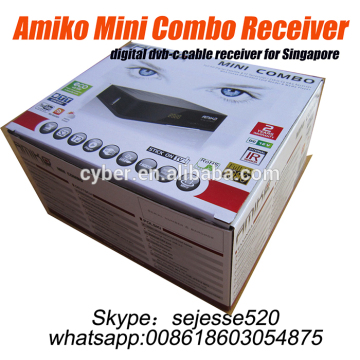 Amiko mini combo dvb-c cable receiver for Singapore starhub hd receiver in stock