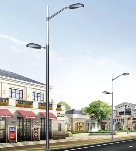 12 meter double arm Q235 pole galvanized