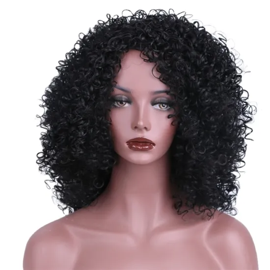 Vigorous Short Big Afro Kinky Curly Wigs for Black Women Premium Synthetic Hair Wigs Natural Looking Hair Replacement Wig