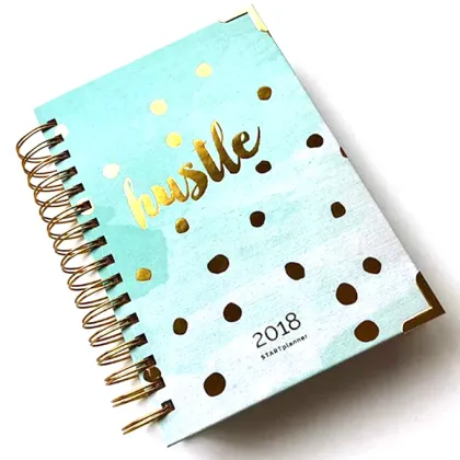 Spiral Notebook Spiral Binding Daily Notes Gold Foil Notebook