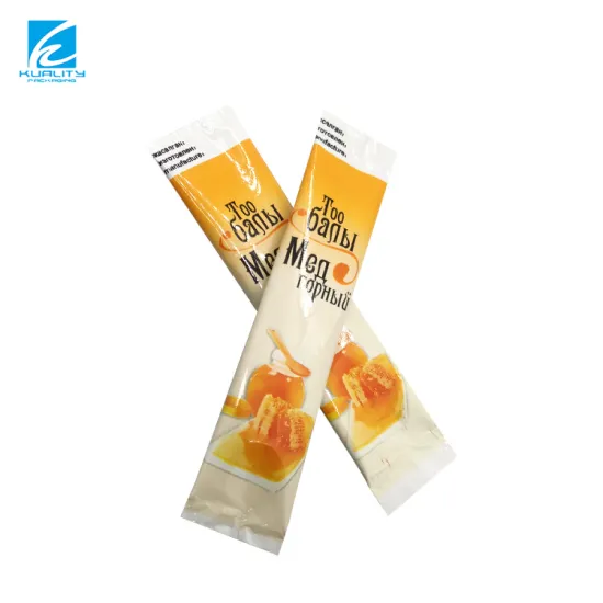 Custom Printed Heat Sealable Small Stick Empty Black Bull Honey Sachet