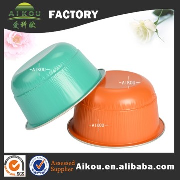 Beautiful colorful aluminum foil round cup cake container with lid