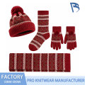 Bộ đồ đan trẻ em Red Fair Isle Pom Pom