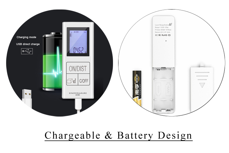 Chargeable & Battery Laser Distance Meter