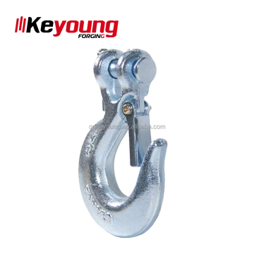 Keyoung China High Test G70 Alloy Steel Clevis Slip Hook with Latches - 1/4\" Lifting Chain Hooks Best Seller