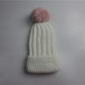 Venta al por mayor Pink Pompom Rib Knit Toque