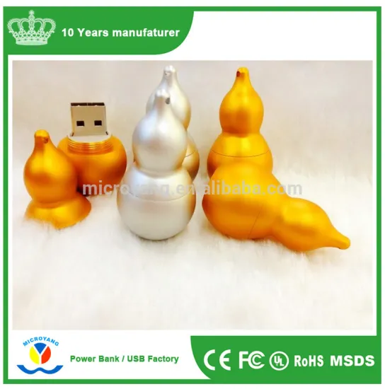 Promotional USB2.0 Flash Drive Memory Stick Gold Gourd Model Stick Pen Drive
