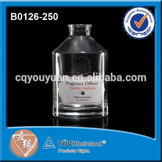 Round Design Clear Glass Small Perfume Bottles 250 ML Glass