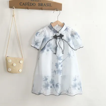 Summer Princess Qipao-Style Dress for Girls