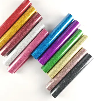 Glitter HTV Heat Transfer Vinyl Film Sheets 10"x12" - Iron On T-Shirt Vinyl