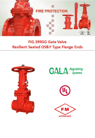 ul fm resilient seated osy type groove-groove ends gate valve