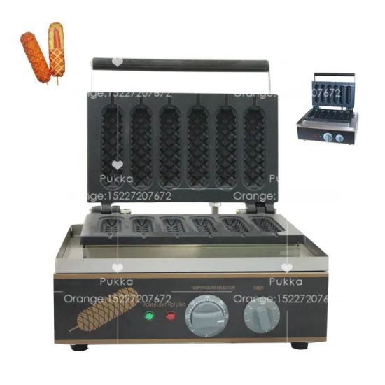 High Quality 6-Piece Crispy Corn Hot Dog Waffle Maker - Non-Stick French Muffin Sausage Machine FY-119