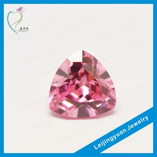 Faceted Shining Pink Trillion CZ Stone