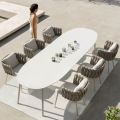 Σκανδιναβική αυλή rattan τραπέζι κήπου και καρέκλα συνδυασμός