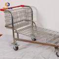 Warehouse logistics metal platform hand trolley