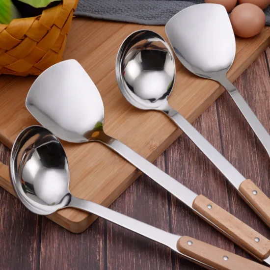 Stainless Steel Wooden Handle Stir-shovel Spatula