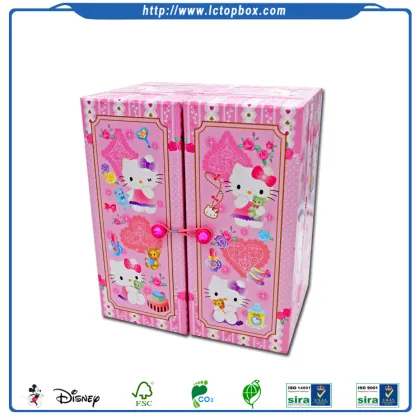 Handmade Cardboard Kitty Cartoon Children Jewelry Set Box