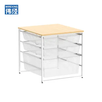 WireKing 3 Put Out Storage Drawer Rolling Cart
