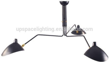 (XCC3621-3) restoration hardware replica horne serge mouille 3 arm pendant lamp rotating aluminum black metal Ceiling lamp