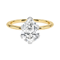 18k အဝါရောင်ရွှေဓာတ်ခွဲခန်းစိန် Solitaire လက်စွပ်