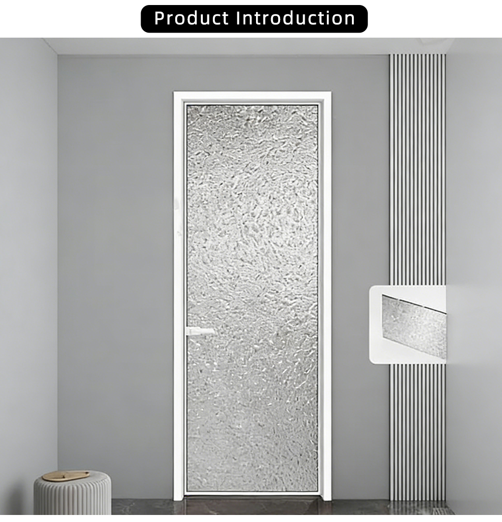 Single Panel Diamond Pattern Glass Swing Door YJ-R035