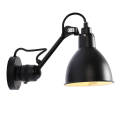 Lampa da parete flessibile nera regolabile a braccio leggero