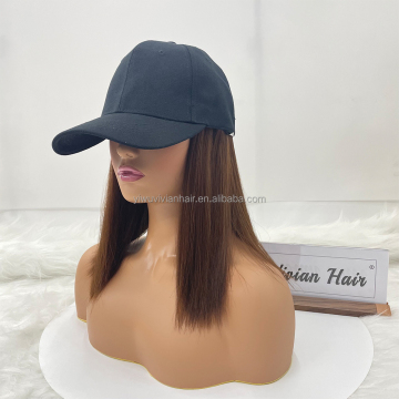 Wholesale High-Quality Custom Synthetic Hair Hats and Wigs in Various Styles, Including Black Bob, Straight, and Curly Designs