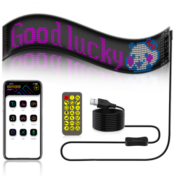 자동차 창을위한 USB 5V Flexible LED 화면 : 텍스트, 패턴 및 애니메이션에 대한 앱 제어