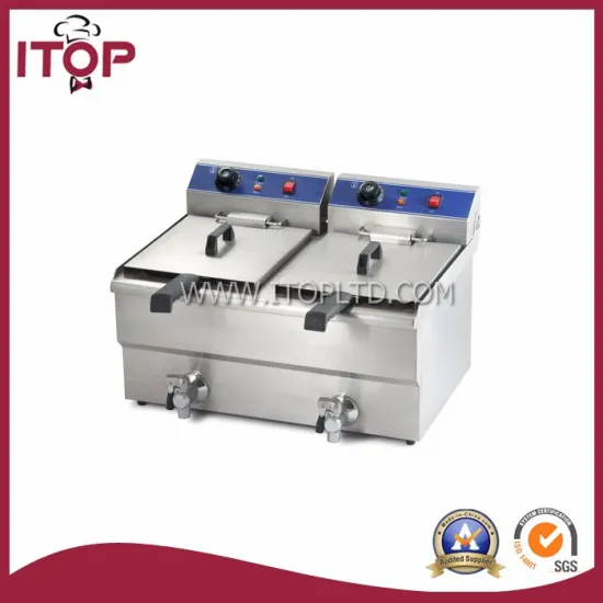 Double tanks 22+22L pressure kfc chicken fryer for sale