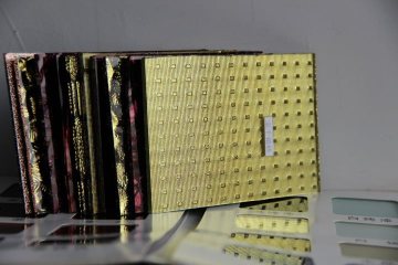 3-6MM Blue / Pink / Green / Amber Patterned Glass Silver Mirror For Walls