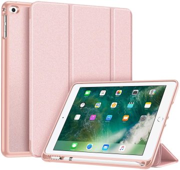 Factory Wholesale Flat Case with Touch-sensitive Pen for iPad Air 9.7 Protective Shell Leather-like Cover