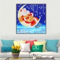 La luna e la decorazione della pittura diamantata di Babbo Natale