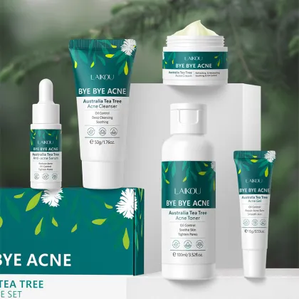 OEM Tea Tree Extract Organic Skin Care Set: Soothing, Pore Shrinking, Hydrating & Repairing