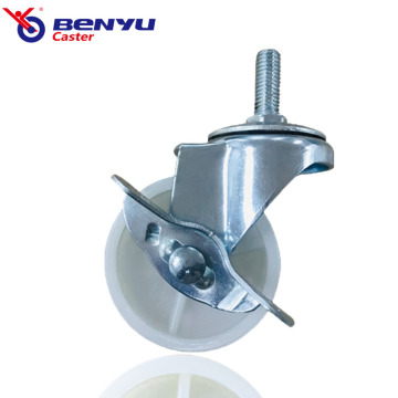White Nylon Caster with Brake for Light Use