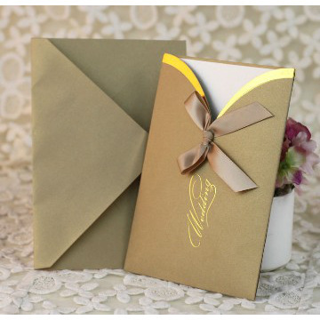 Lovely Brown Wedding Invitation with Bow