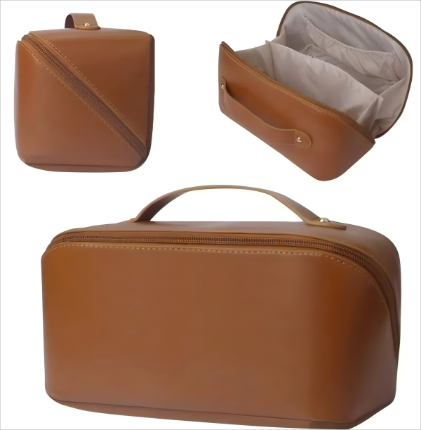 PU Cosmetic Bag with Multiple Compartments