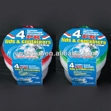 31oz/916ml deep round plastic food container with lid