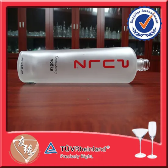 White Frost Round Vodka Bottle Led Wall Light Clear Glass Bottle 750ML