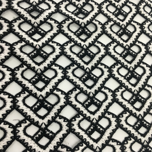 Polyester dubbelfärgad kemisk spetsbroderityg