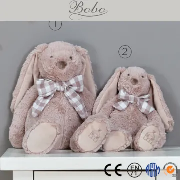 Dark Khaki Plush Rabbit with Bow Kids Toys